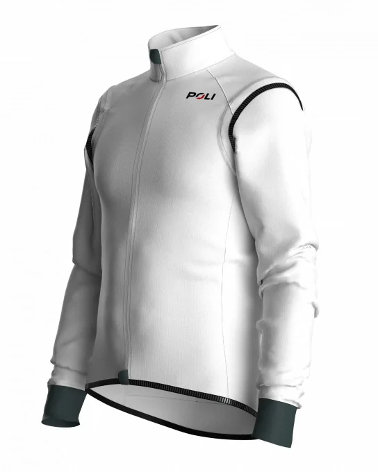Unisex mid-season jacket with removable sleeves PAUL